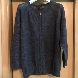 J Crew Heathered Navy 3/4 Length Sweater Size M